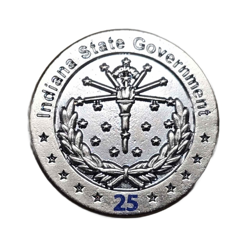 Indiana State Government 25 Year Service Award Lapel Vest Hat Pin I1